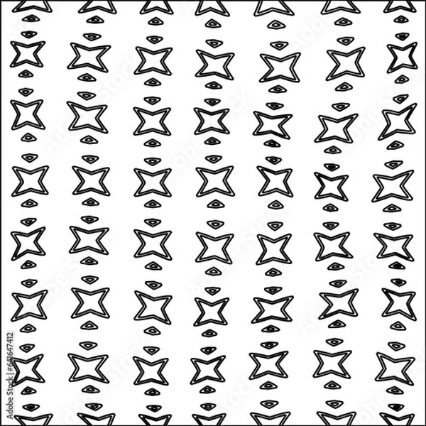 Fototapeta  Stylish texture with figures from lines.Abstract black and white pattern for web page, textures, card, poster, fabric, textile. Monochrome graphic repeating design.