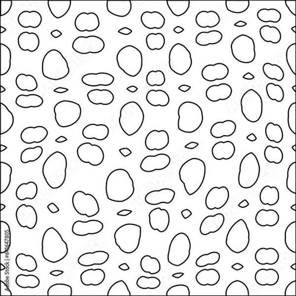 Obraz  Stylish texture with figures from lines.Abstract black and white pattern for web page, textures, card, poster, fabric, textile. Monochrome graphic repeating design.