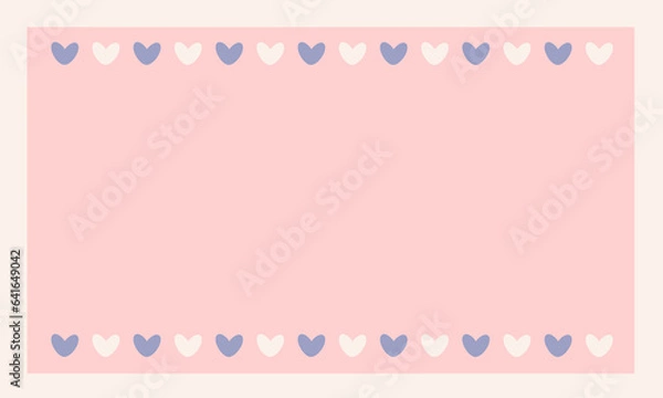 Fototapeta かわいいハートのフレーム・背景素材
