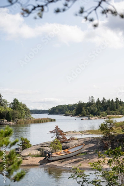 Obraz Boot in der Küstenlandschaft in Schweden