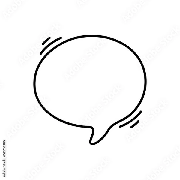 Fototapeta Hand drawn text box. Cute cartoon style talking dialogue.