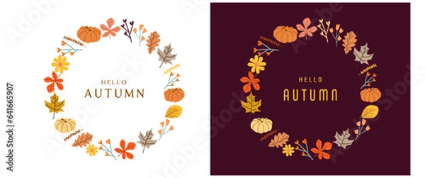 Fototapeta Set of abstract autumn backgrounds advertising, web, social media.