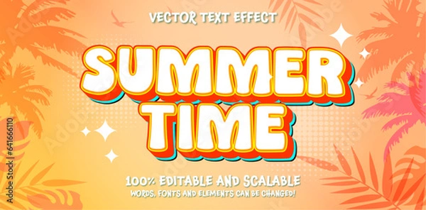 Obraz Summer time editable text style effect. Vector text effect, with summer season event.