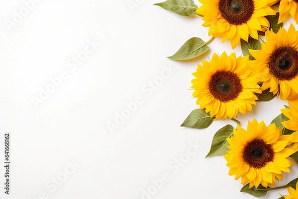 Obraz sunflowers on white background