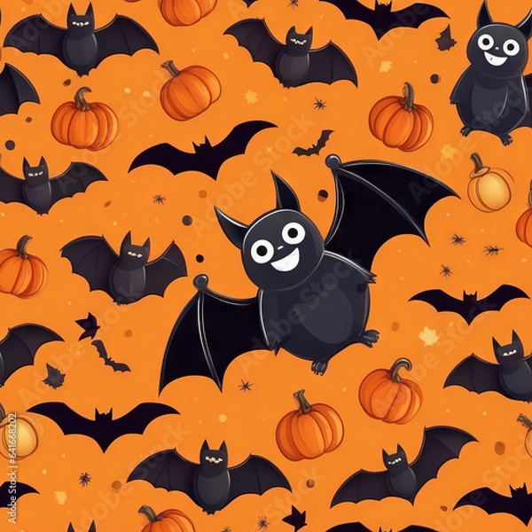 Obraz halloween pumpkin seamless pattern