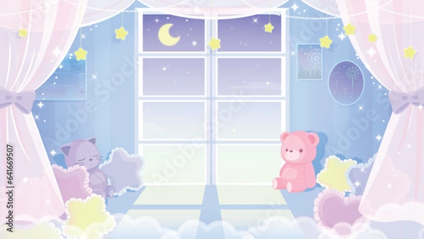 Obraz ゆめかわいい部屋の背景素材