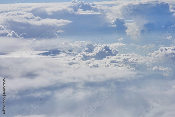 Fototapeta Clouds, view from the plane window