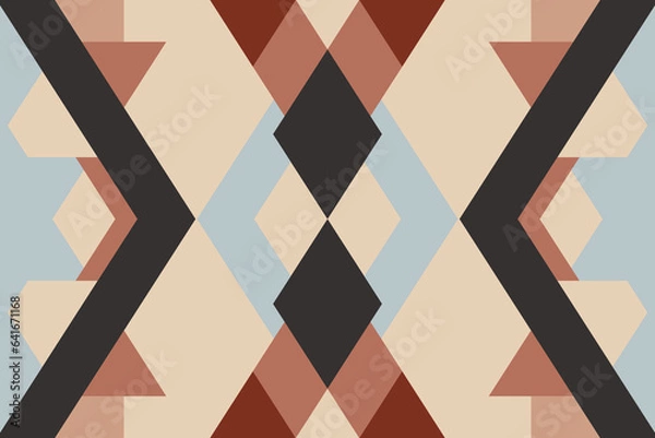 Obraz Seamless Pattern Vector Illustration.This captivating design combines intricate geometric shapes and soothing color palettes to create a mesmerizing visual feast that's perfect for gift wrapping paper