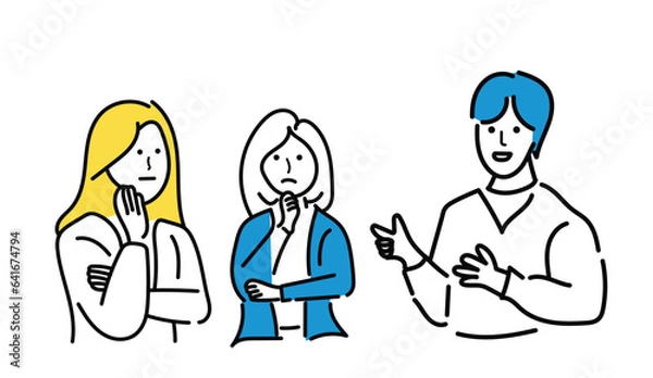 Obraz ミーティングをするビジネスパーソンのイラスト素材