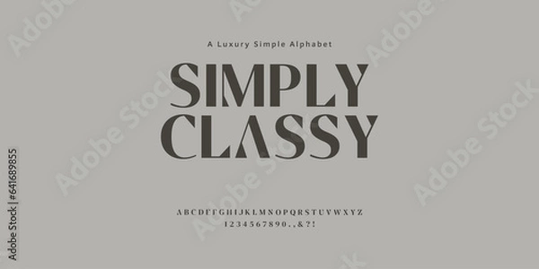 Obraz Simply Classy minimalist elegant luxury alphabet font suitable for branding, logo, etc.