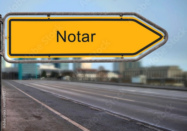 Fototapeta Strassenschild 14 - Notar