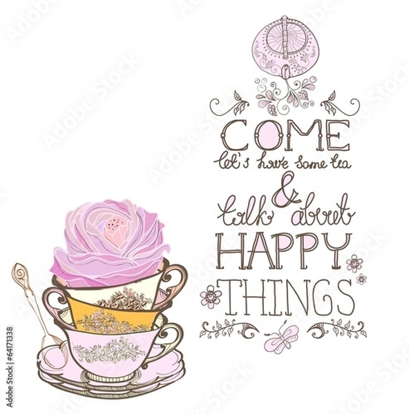 Fototapeta tea time background with text