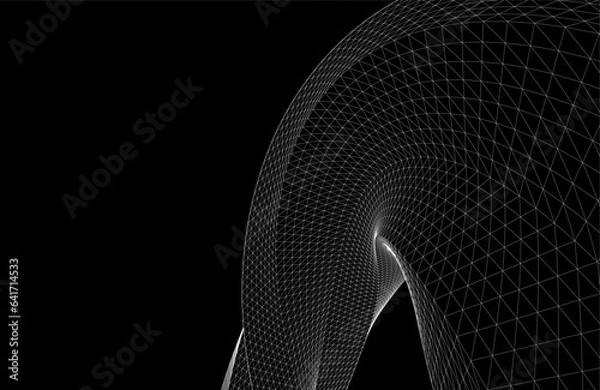 Fototapeta Abstract shape digital background vector drawing