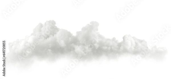 Obraz Realistic white soft clouds panorama cut out transparent backgrounds 3d render png