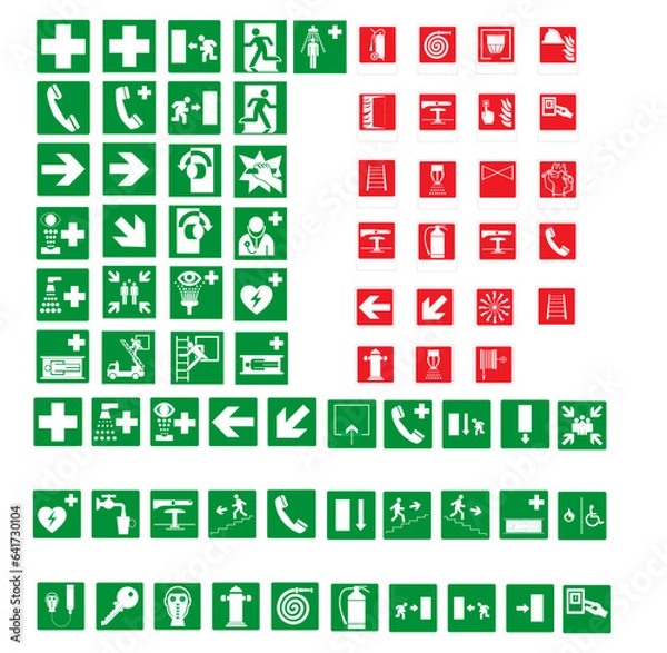 Obraz ISO 7010 SIGN WARNING SET SYMBOL SAFETY	