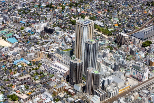 Obraz 千葉県市川市の高層マンションを空撮