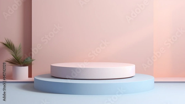 Fototapeta 3d Pastel podium for your product. Generative AI.