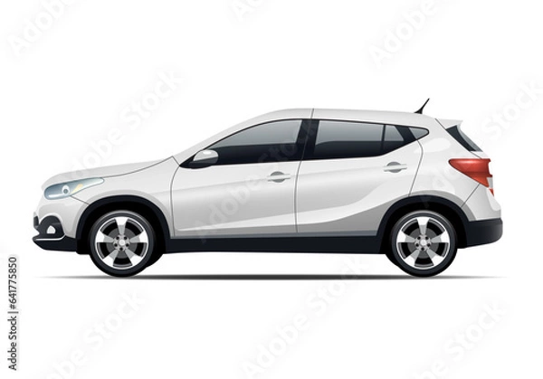 Fototapeta Car white isolated on the background. Ready to apply to your design. Vector illustration.