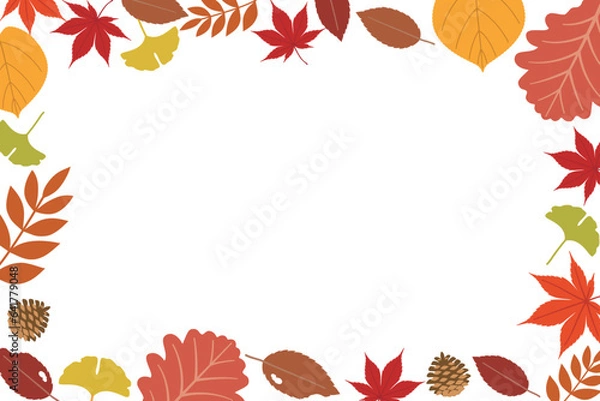 Fototapeta 秋の植物のフレーム