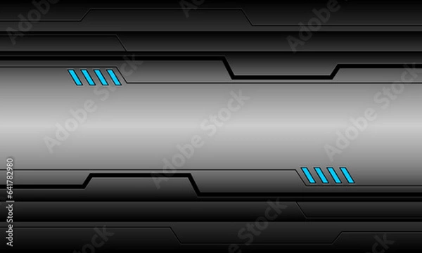 Obraz Abstract silver cyber black line circuit shadow blue light power design modern futuristic creative background vector