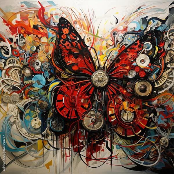 Fototapeta abstract background with a butterfly, this design was generated with artificial intelligence