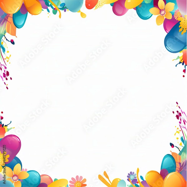 Fototapeta frame with balloons, this design was generated with artificial intelligence