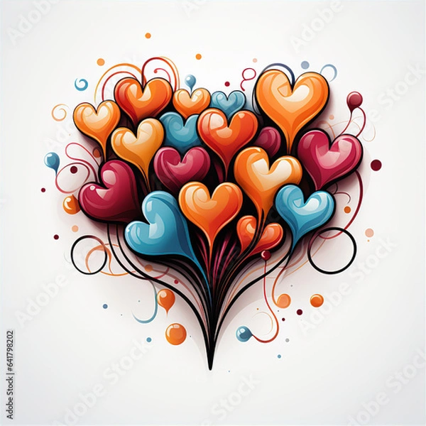 Fototapeta abstract background with hearts, this design was generated with artificial intelligence