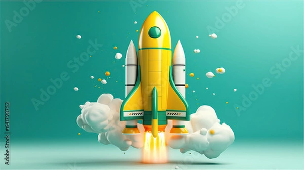 Fototapeta rocket to the moon, this design was generated with artificial intelligence