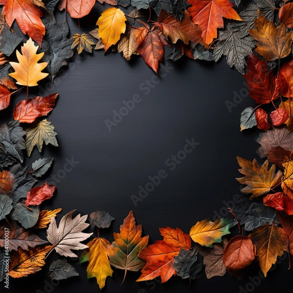 Fototapeta autumn leaves background, this design was generated with artificial intelligence