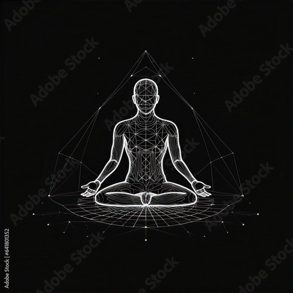 Obraz silhouette of yoga pose, this design was generated with artificial intelligence