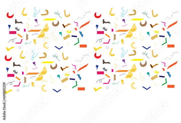 Fototapeta The illustration showcases a colorful and exuberant design of confetti, perfectly depicting the essence of celebrations, all isolated on a clean white background, creating a captivating visual experie