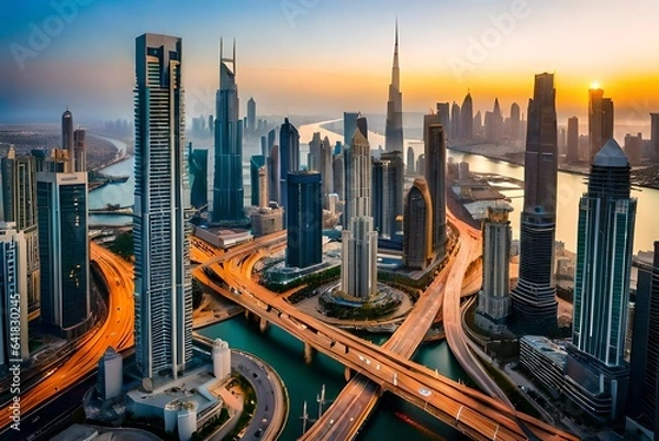 Obraz city at sunset