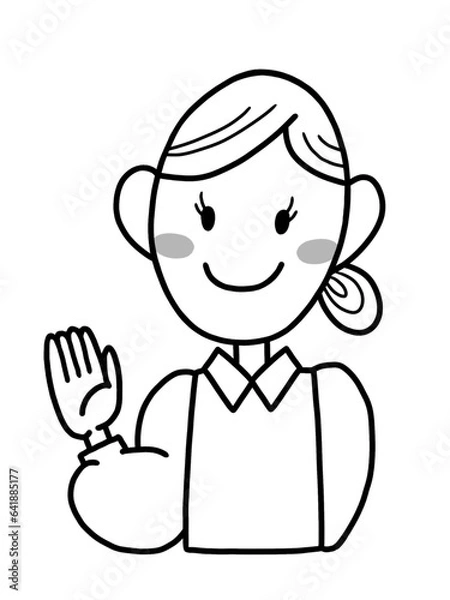 Fototapeta 案内する女性のイラスト