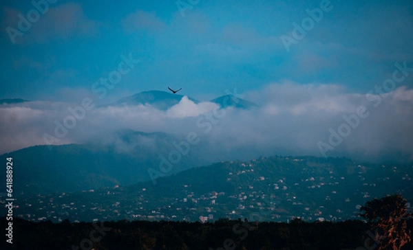 Obraz flying over the mountains