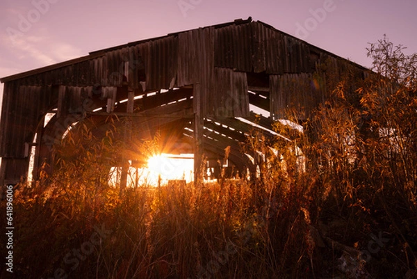 Obraz sunset in the village