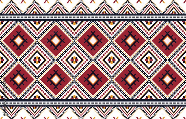 Obraz colorful ethnic geometric patterns Vector design for fabric, carpet ,Fabric pattern