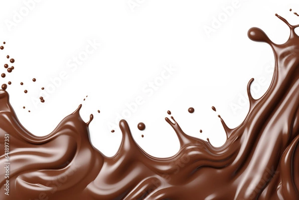Obraz Melted chocolate border. Cutout on transparent