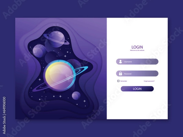Obraz Free vector log in landing page web template