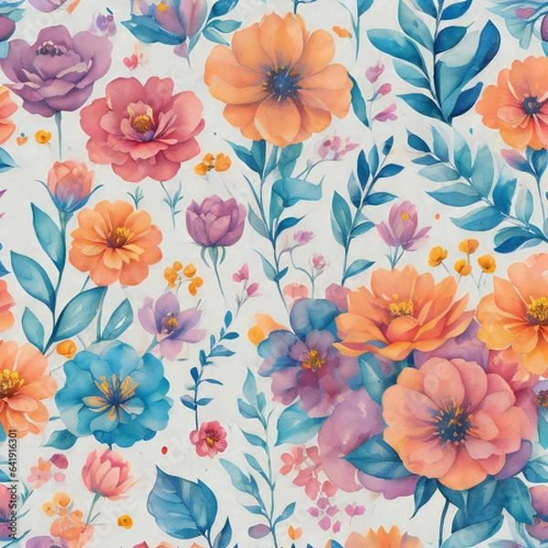 Obraz 花柄のイラスト　１１