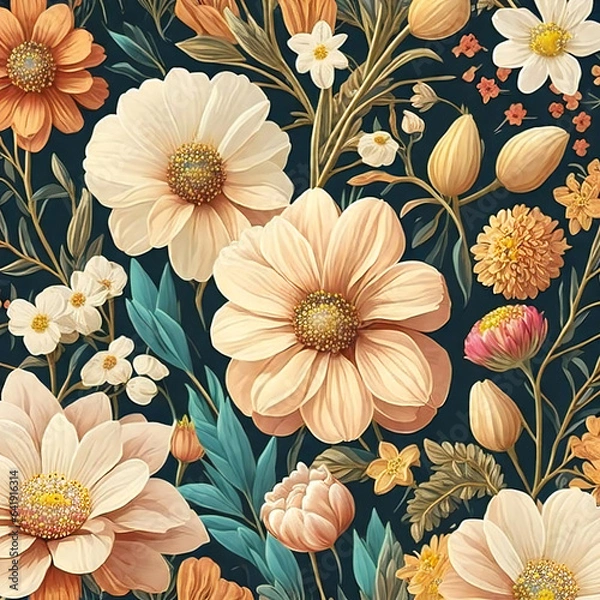 Obraz 花柄のイラスト１２