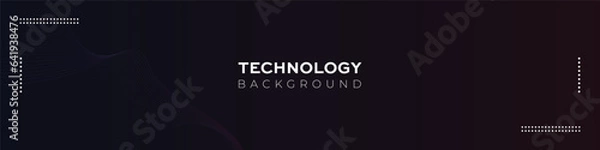 Fototapeta linkedin banner Abstract technology line background