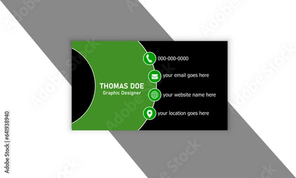 Obraz Minimal & Simple Green single Corporate business card. one sided card template.