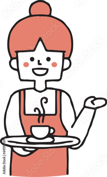 Fototapeta カフェ店員の女性