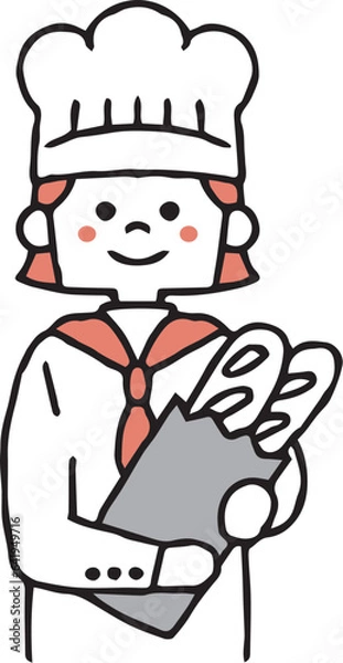 Fototapeta パン屋さんで働く女性