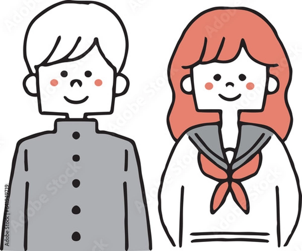 Fototapeta 学生服の男女