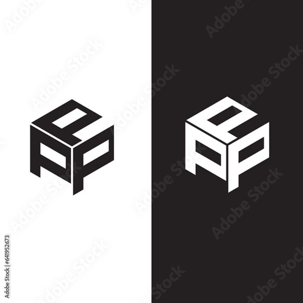Obraz p logo design box geometric shape minimalist