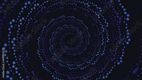 Fototapeta Abstract spiral vortex round background in dark blue color combination. This creative design can be used as a background.