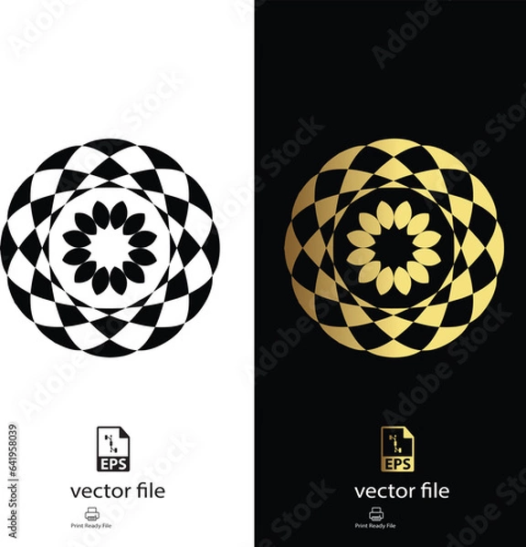 Obraz golden & black mandala design vector