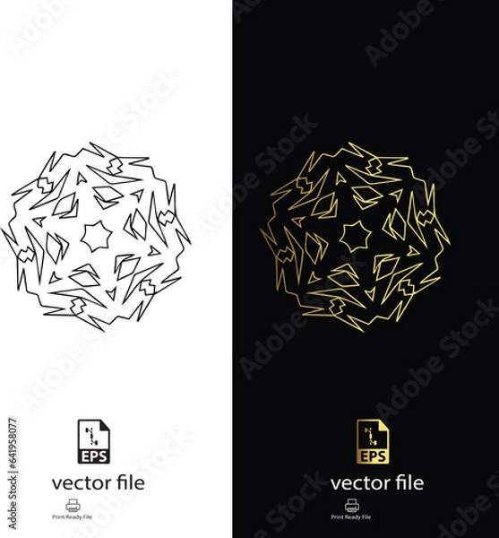 Obraz golden & black mandala design vector