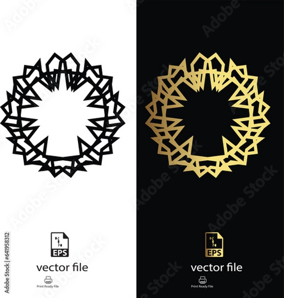 Obraz golden & black mandala design vector